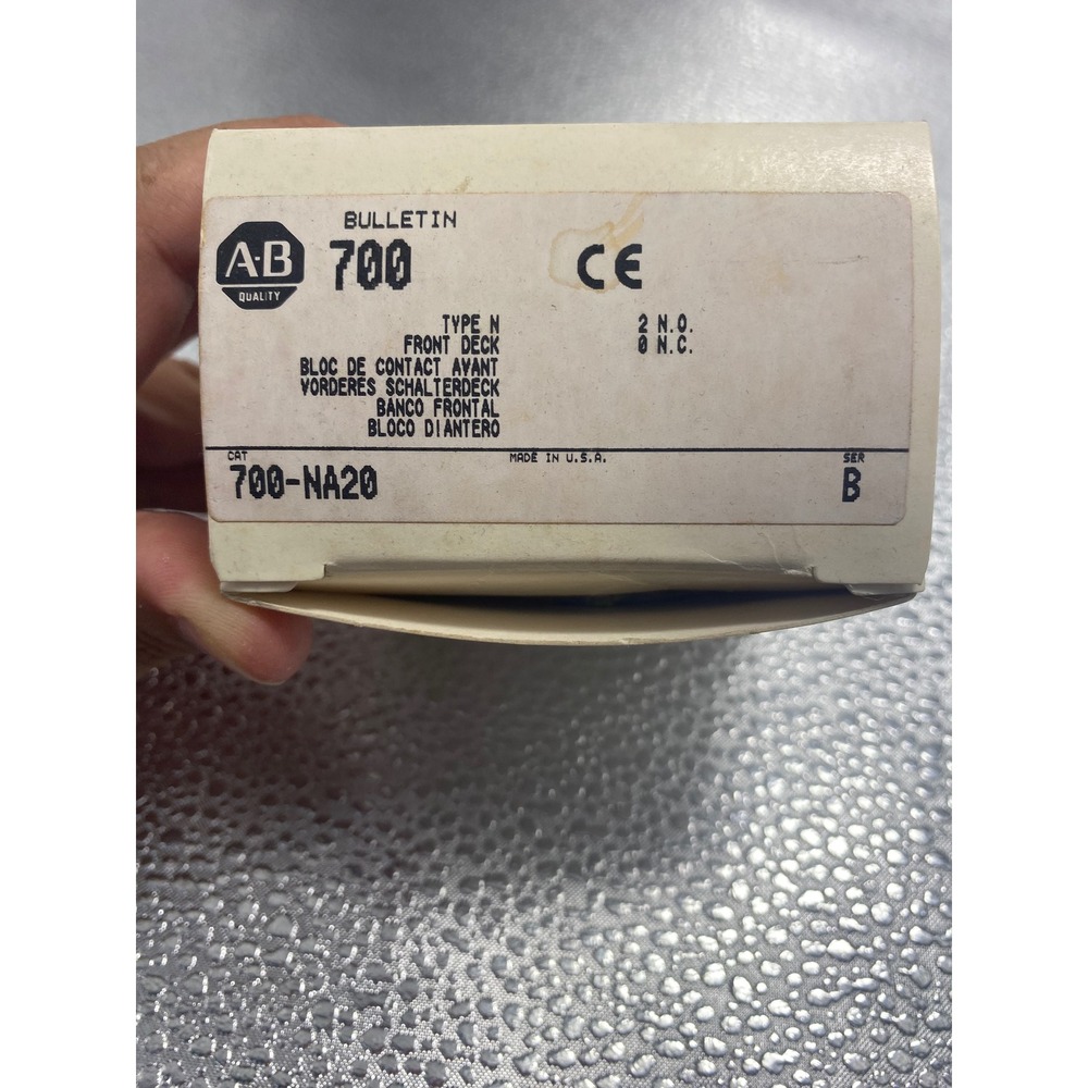 Allen-Bradley 700NA20 Bulletin 700 Type N Front Deck 2 NO Contact Block Series B